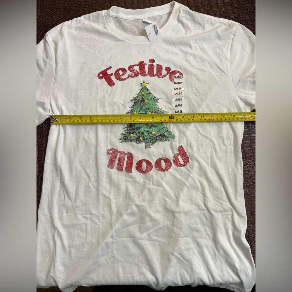 NWT Christmas Tree Short Sleeve T Shirt Tee Women large L Festive Mood - Picture 3 of 6